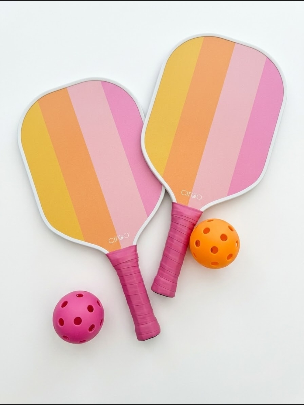 Circo Pickle Ball Set in Pink and Orange Stripes